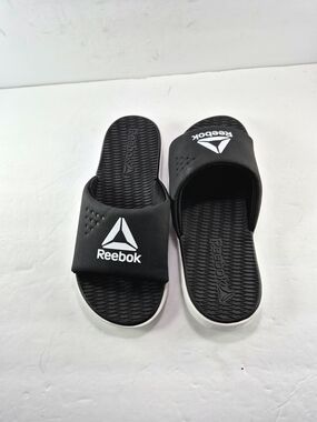 NWOT Reebok Go-To Slide Sandals Black & White - Size 8 Woman Slip- On Comfort